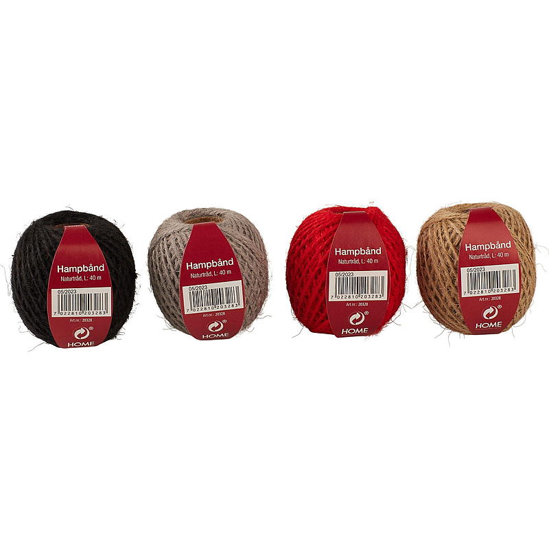 Hjemmetape hamp 40 mx 2 mm naturlig
