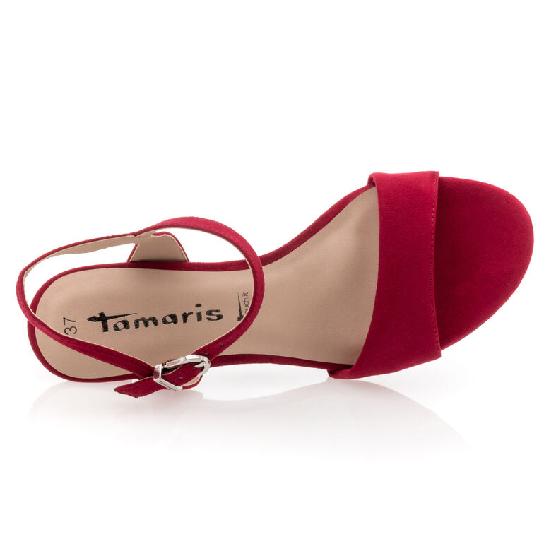 Rote Damensandalen / Zehenfreie Schuhe