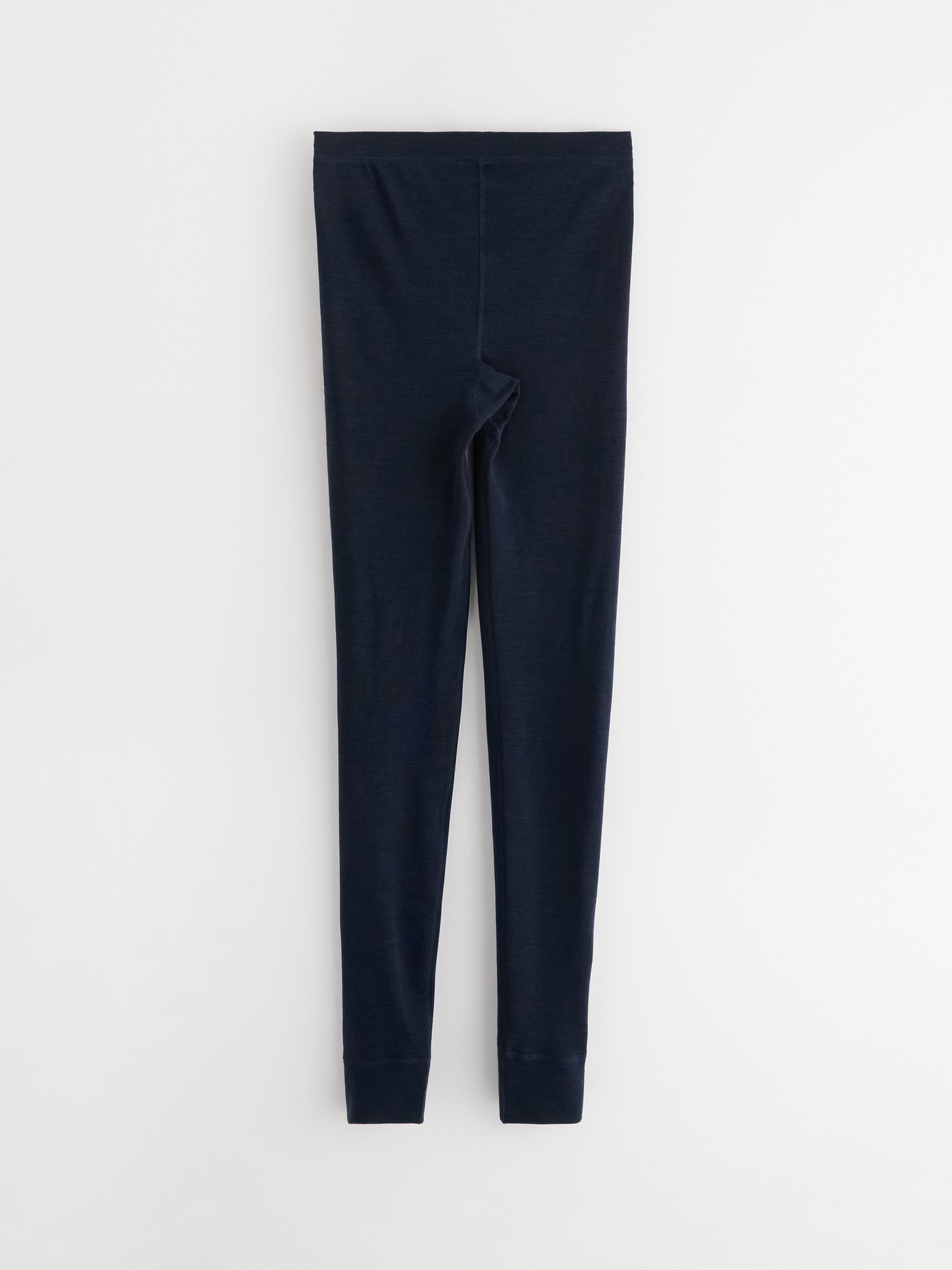 Calzoncillos largos de lana merino azul marino