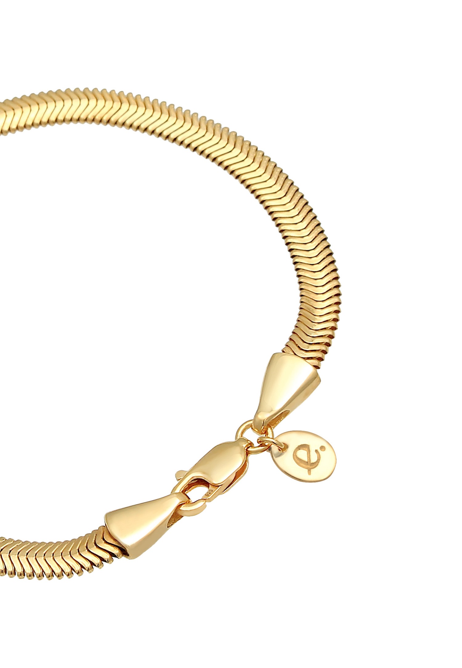 Elli PREMIUM Chaîne de serpent plate et élégante pour dames en argent sterling 925