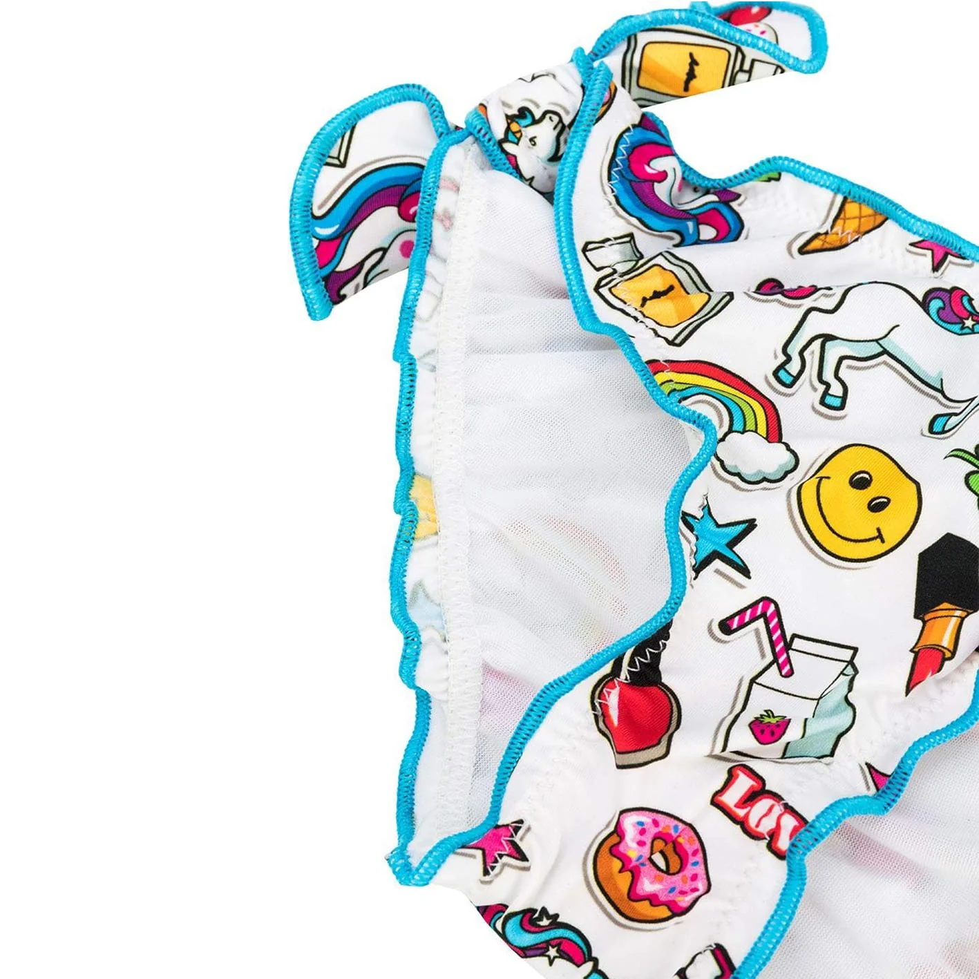 Slip da bagno da bambina con stampa unicorno