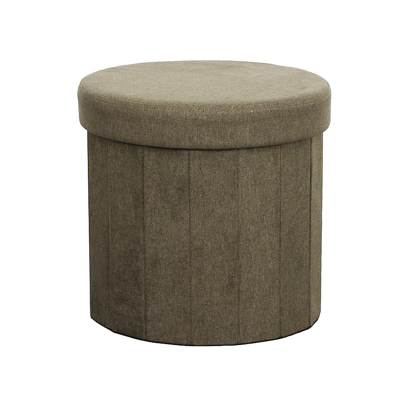 Home Pouf mit Stauraum, ø 38 cm, faltbar, braun, Lisa