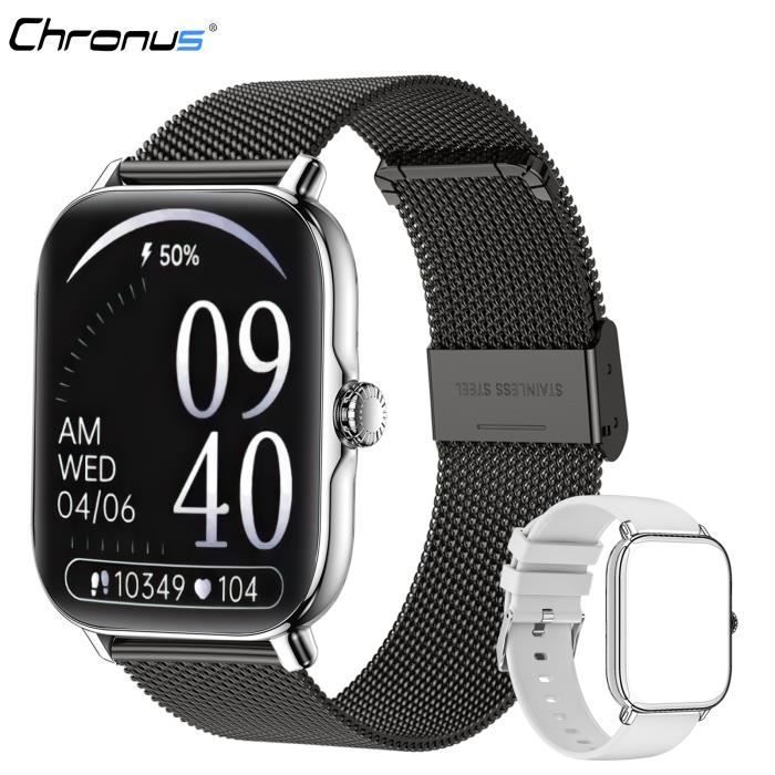 Montre connectée CHRONUS unisexe étanche - tracker d'activité (cardio, tension, sommeil, podomètre, calories) pour Android/iOS