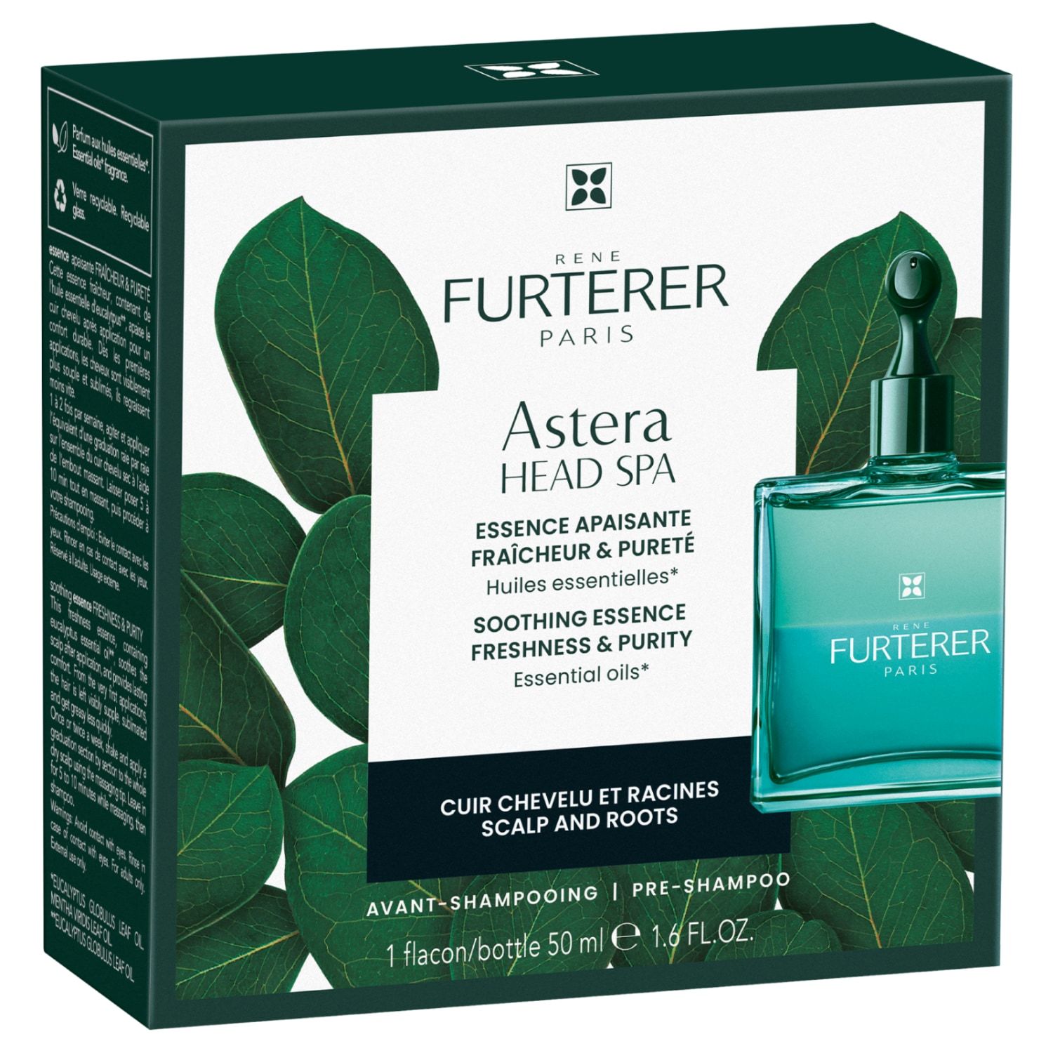 René Furterer plaukų priežiūros priemonė „Astera Head Spa“ raminamasis koncentratas „Gaivumas ir grynumas“ – 50 ml