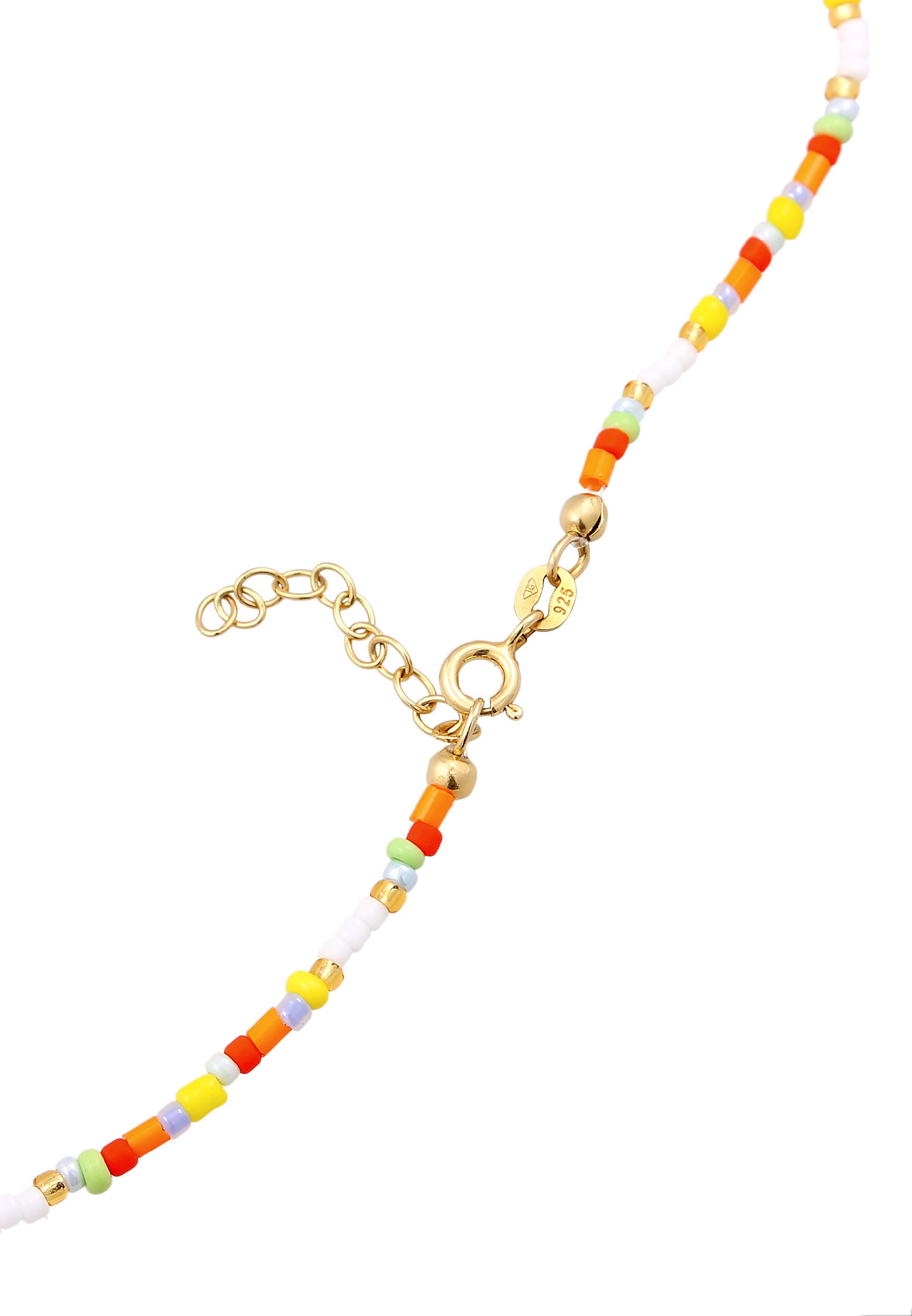 Elli Femmes Choker Peace Pendentif Beads Boho en argent sterling 925 plaqué or