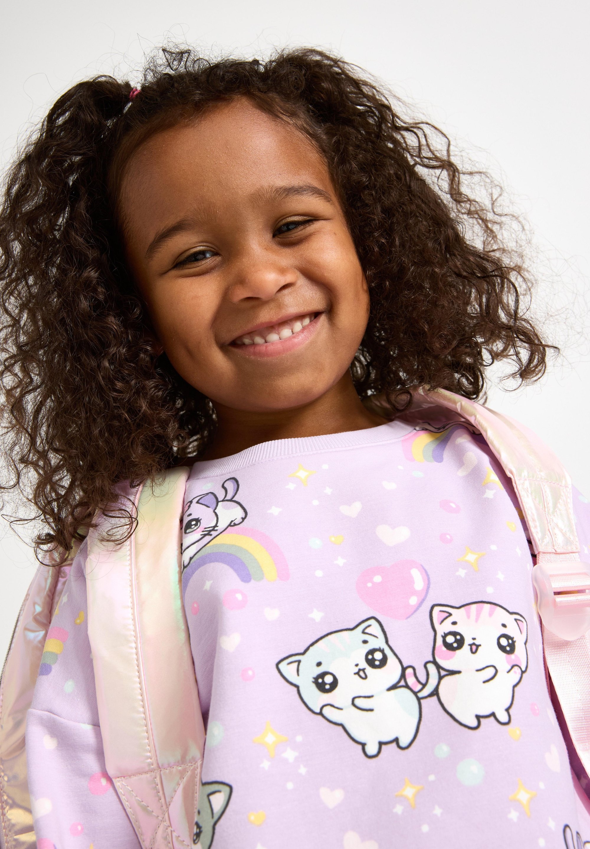 Lindex CATS AND RAINBOWS - Sweatshirt - licht lila