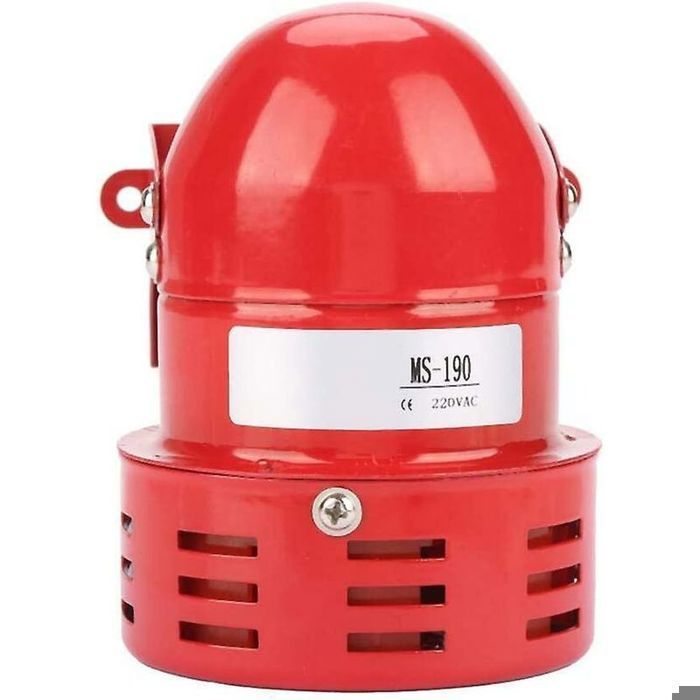 Sirène d'alarme 220 V puissante sirène extérieure alarme 120 dB fil moteur rouge sirène klaxon en métal alarme de bateau industriel