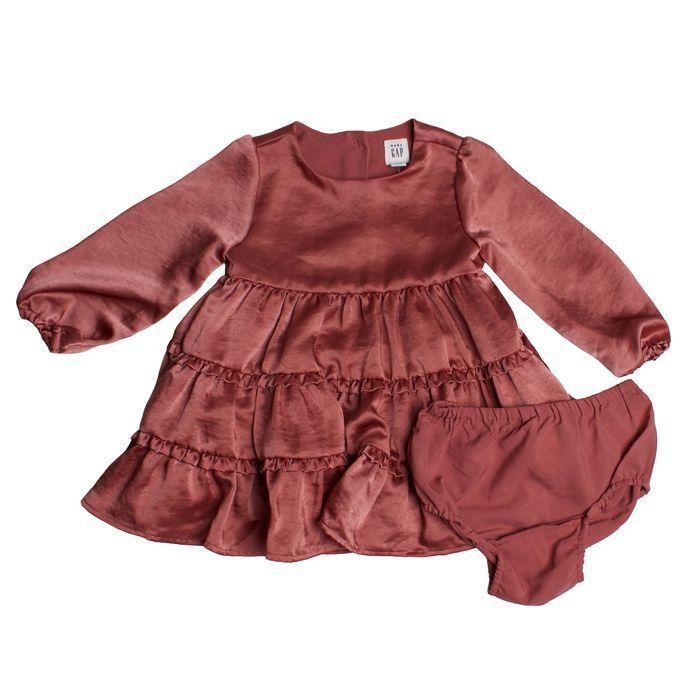 Vestido de manga larga con volantes 775381 para bebé niña - rosa