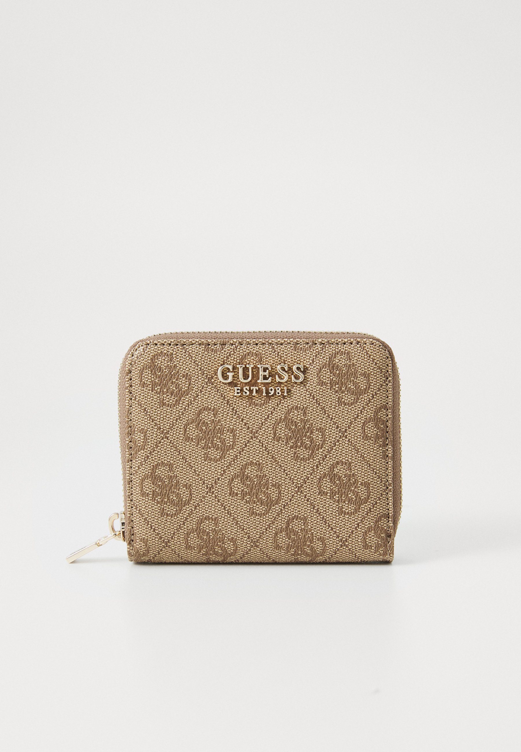 Portafoglio Guess LAUREL SMALL ZIP AROUND - logo latte