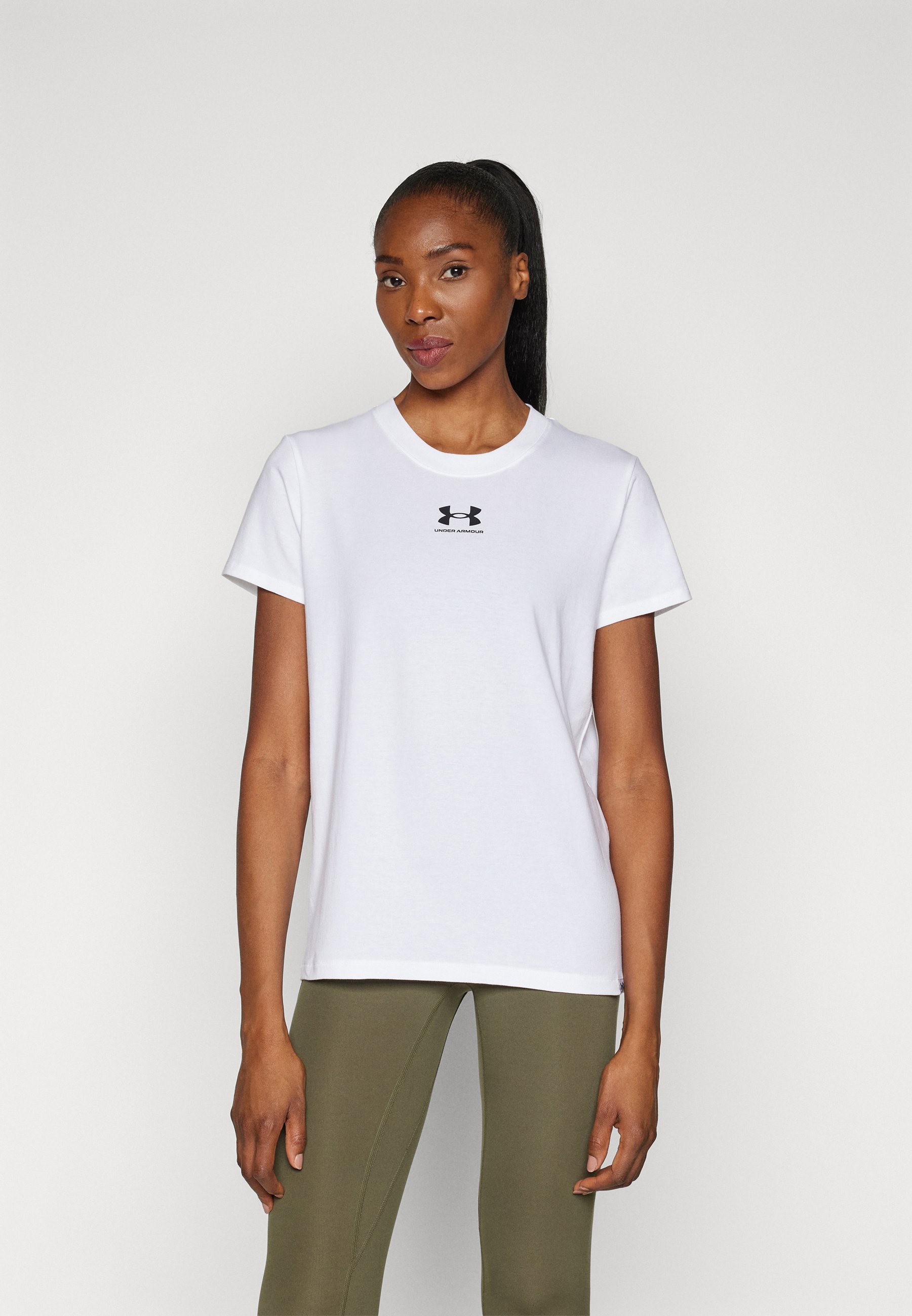 Under Armour RIVAL CORE - Basic T-shirt - wit/zwart