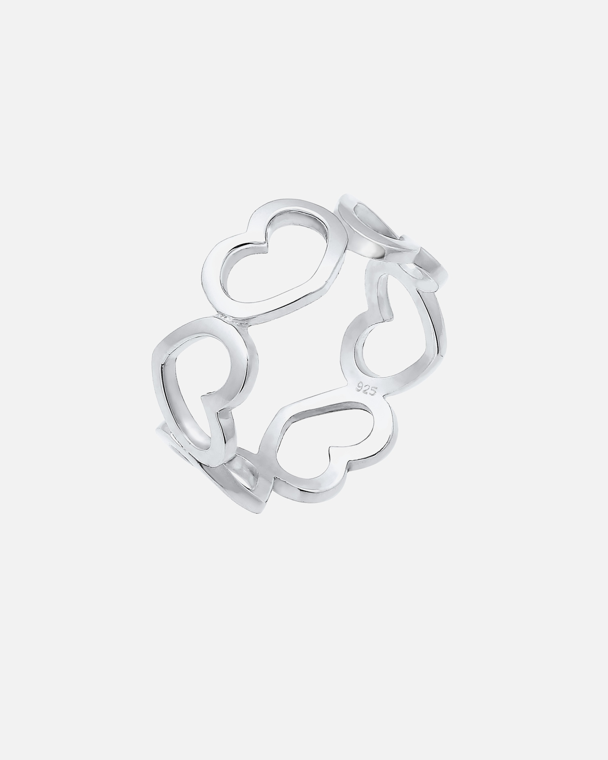 Elli Femmes Bande Cœur Symbole Cut-Out tendance en argent sterling 925
