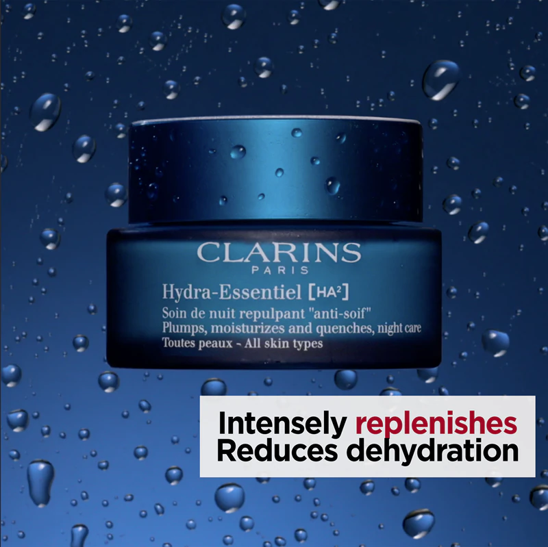 Clarins Hydra-Essentiel [HA²] Nachtcreme – Feuchtigkeitsspendende Nachtcreme mit Hyaluronsäure
