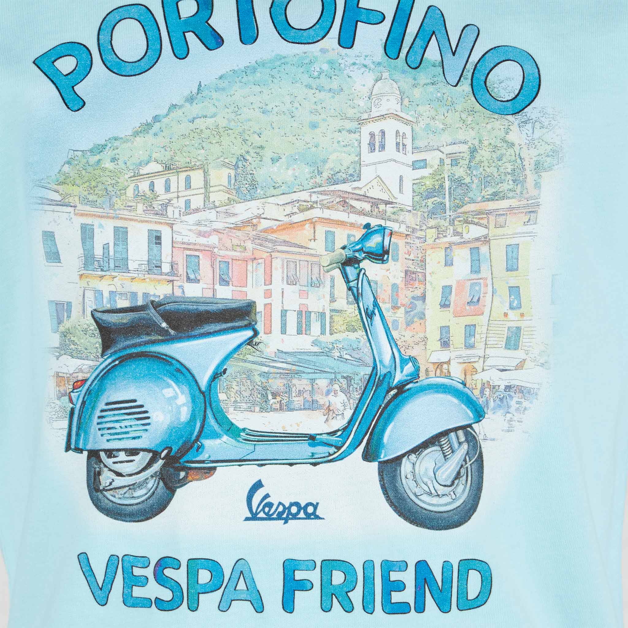 T-shirt da bambino in cotone con stampa Portofino Vespa Friend | Vespa