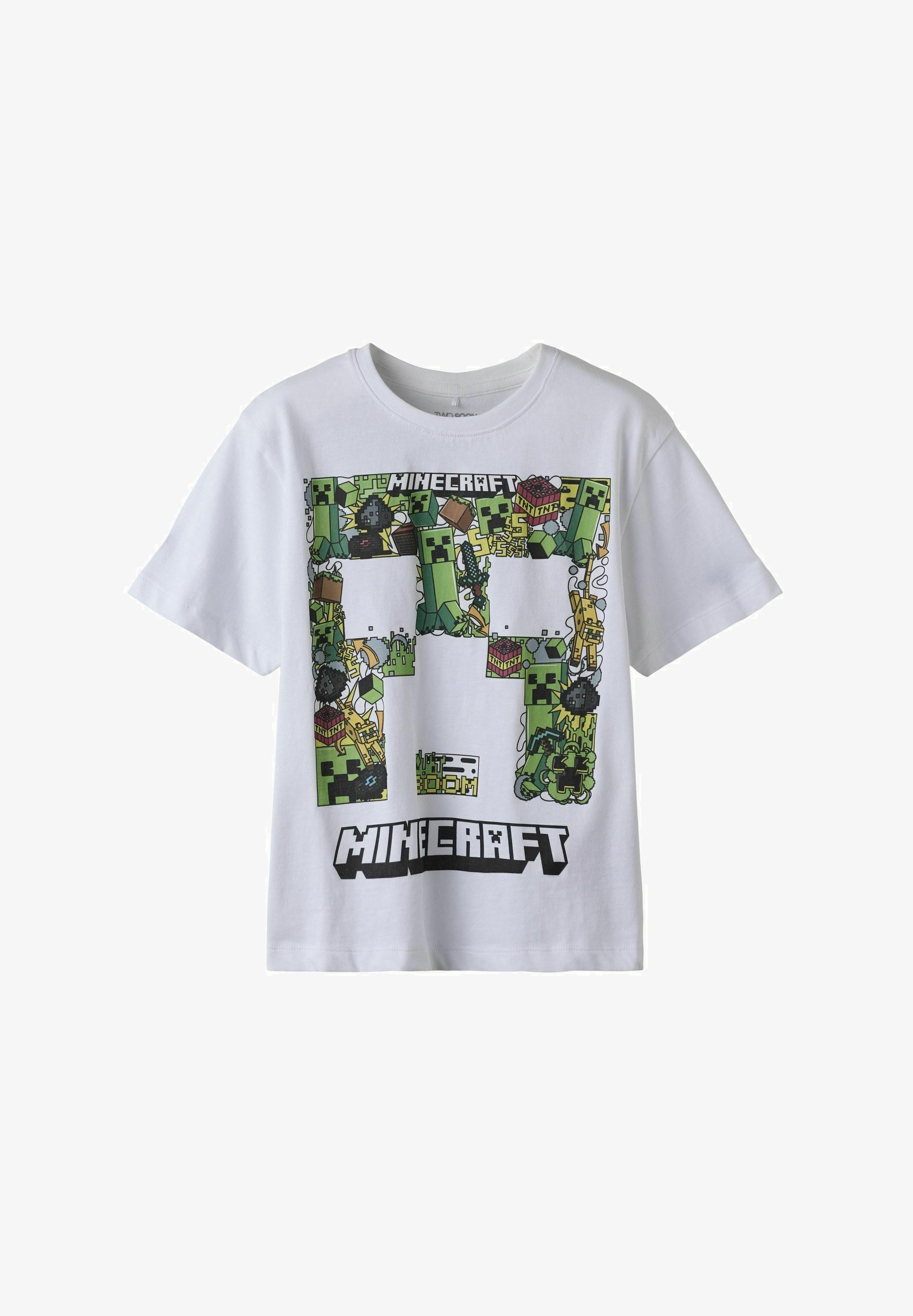 TWO SOON MINECRAFT KURZARM - Maglietta stampata - bianco brillante
