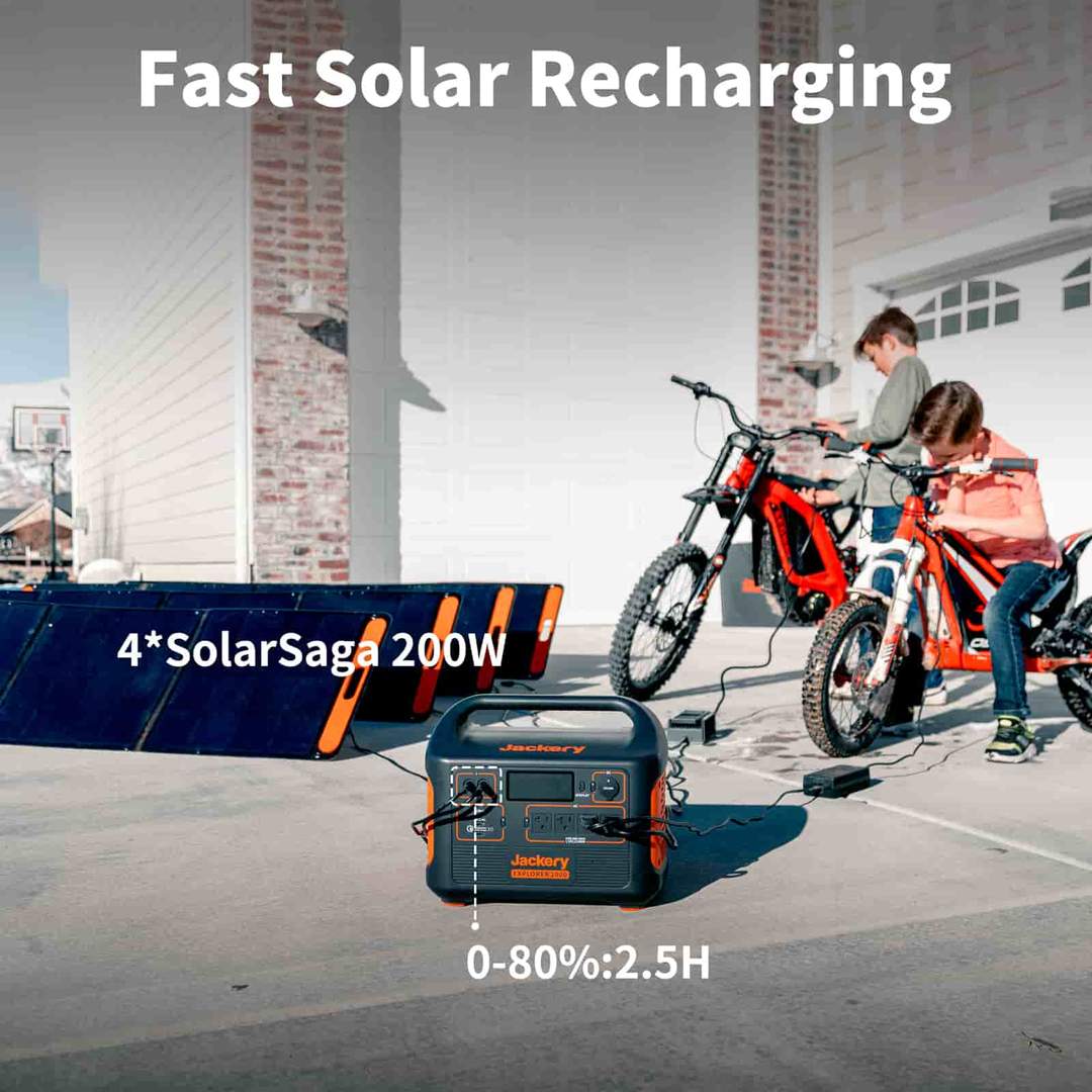 Gerador solar Jackery 2000 (Jackery 2000 + 4 x SolarSaga 200W)