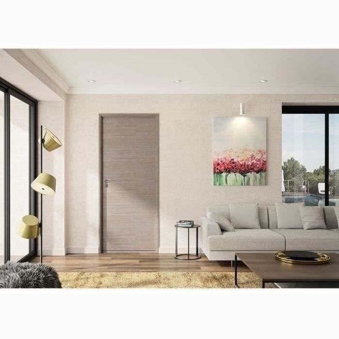 Bloque de puerta ajustable OPTIMUM, acabado roble topo, VERONE - 204 x 83 cm, apertura a la derecha