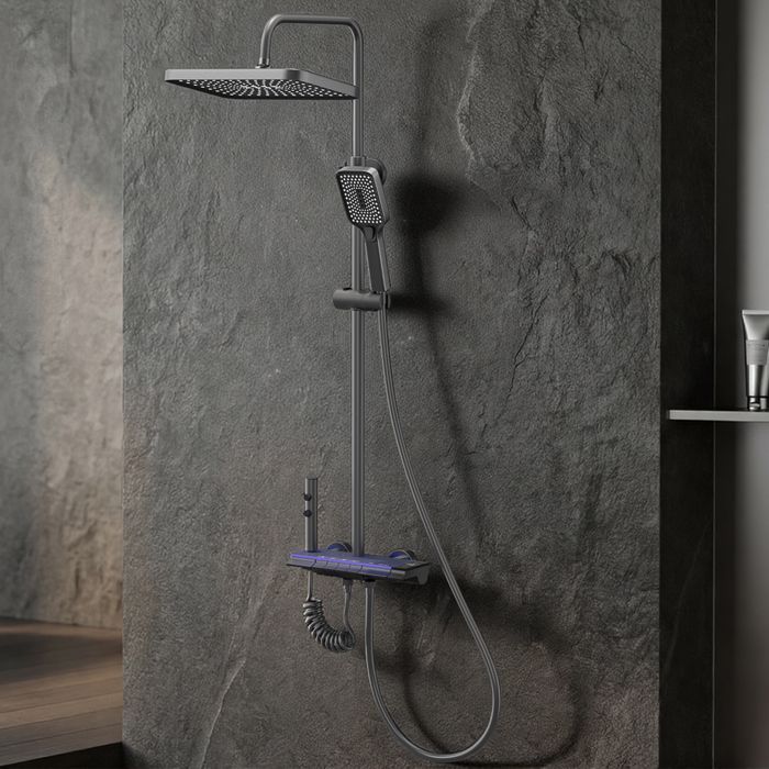 Columna de ducha - STANAW - STANAW - Cabezal cuadrado de 30 cm - 4 chorros - Pantalla LED con efecto cielo estrellado