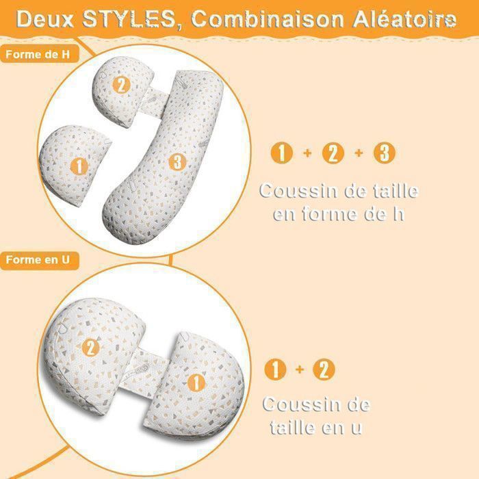 Pregnancy Pillow — Hips, Legs, Maternity Pillow with Removable and Adjustable Pillow Cover