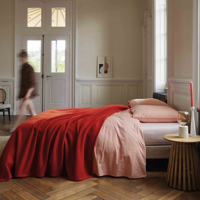 Couverture polaire 240x300 cm 100% Polyester 350g/m2 TEDDY Rouge Terracotta