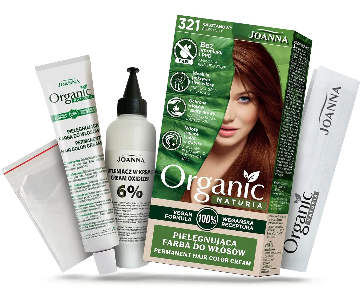 Joanna Naturia Organic Vegan Farba do włosów Kasztanowy 321