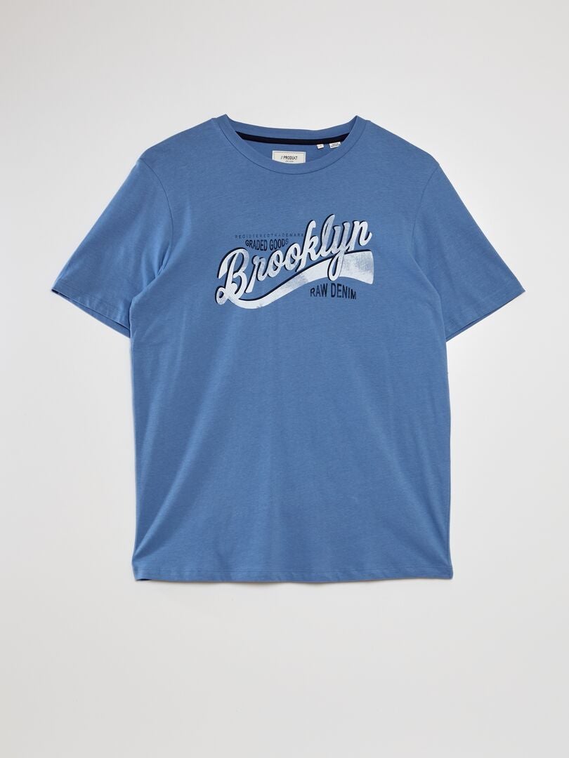 Camiseta de gola redonda 'Produkt' - AZUL