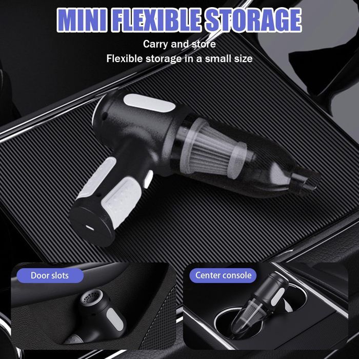Car vacuum cleaner, multi-functional cordless vacuum cleaner, powerful handheld vacuum cleaner 6000/10000pa (black (10000pa))