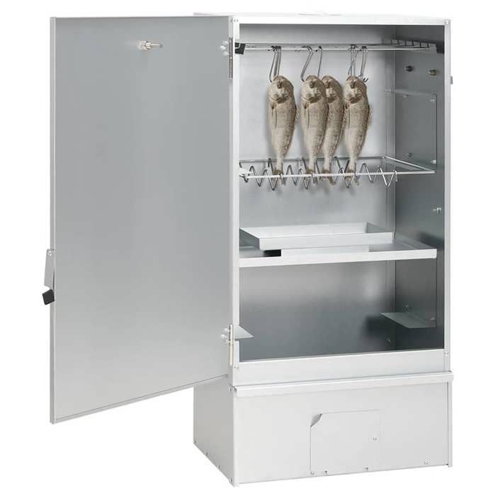 Horno ahumador para barbacoa vidaXL con virutas de madera 44,5x29x83 cm 364746