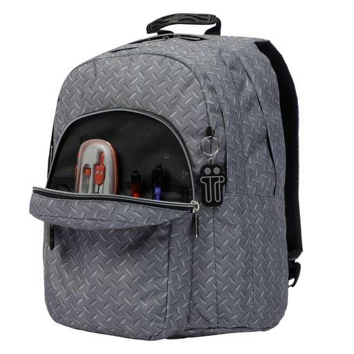 Sac à dos scolaire métallique Totto avec crayon