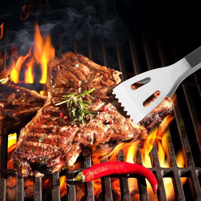 Juego de 5 utensilios para barbacoa, kit de herramientas de acero inoxidable para barbacoa, accesorio para barbacoa, utensilios para