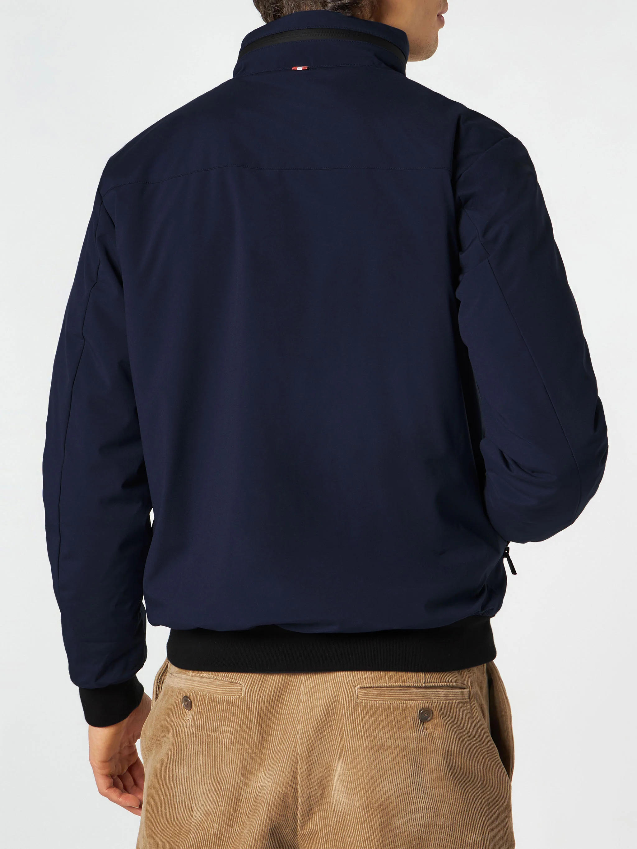 Blouson aviateur bleu pour homme avec doublure en sherpa