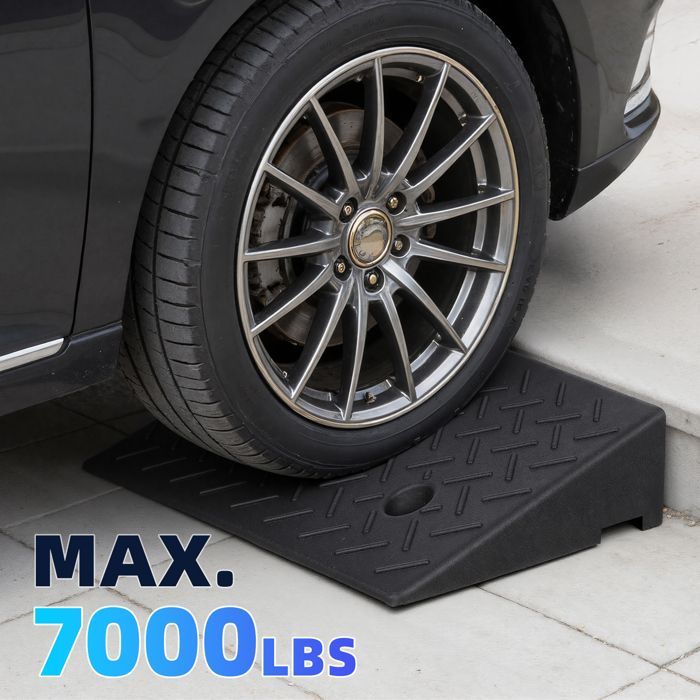 Rampas de bordillo resistentes, antideslizantes, de 50 x 30 cm y 10 cm de altura, que soportan hasta 3175 kg para scooters y motocicletas.