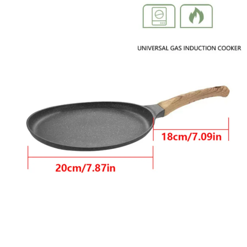 Poêle à frire en pierre Maifan 6/8/10 pouces, antiadhésive, compatible avec les cuisinières à gaz, idéale pour les steaks, les crêpes et les œufs au plat. Convient également pour le petit-déjeuner et la pâtisserie.