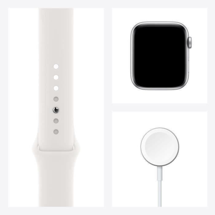 Apple Watch SE GPS - Caja de aluminio plateado de 44 mm - Correa blanca (2020) - Reacondicionado - Muy buen estado