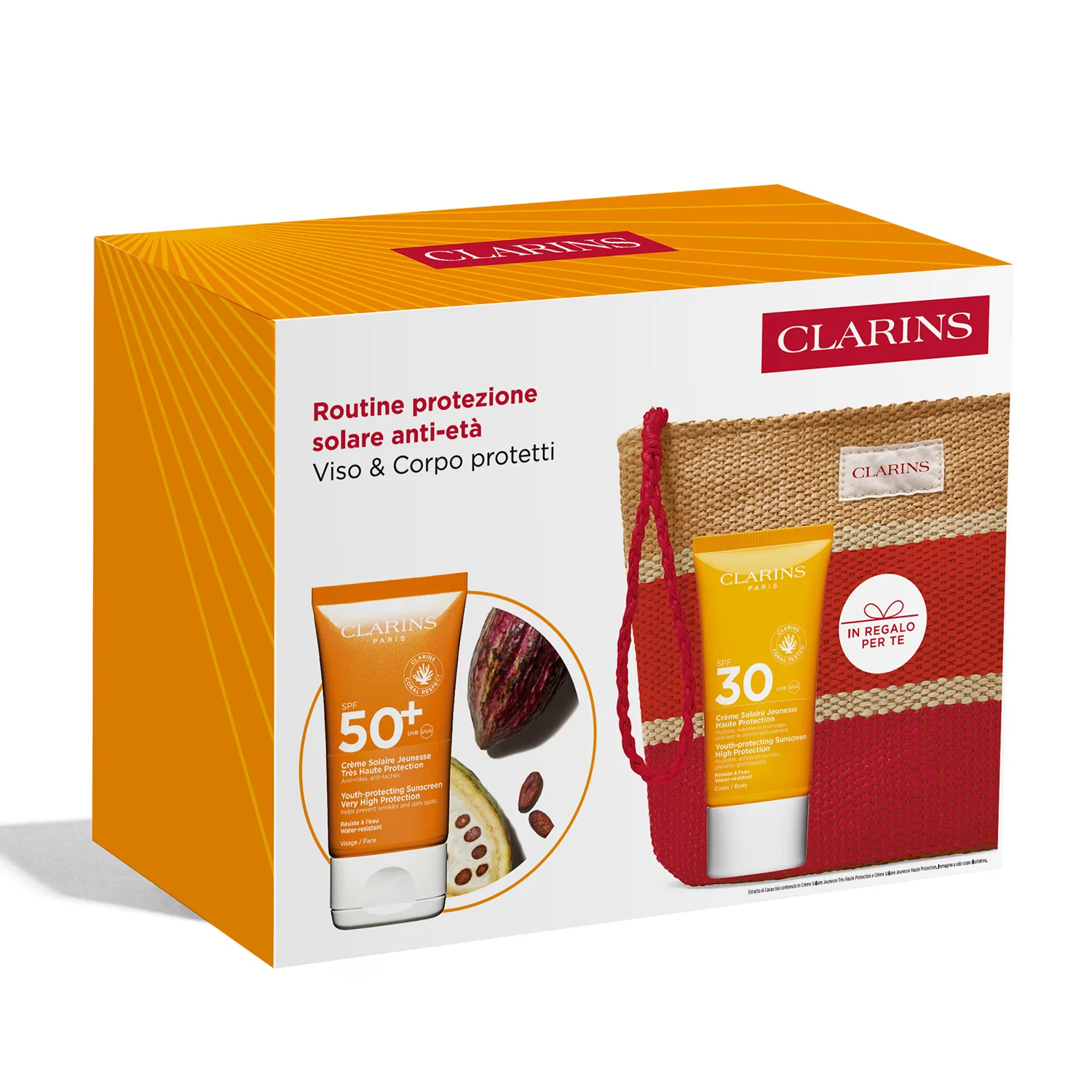 Sole Routine protezione solare anti-età - Cofanetto Solare, Coffret Solare, Solare viso alta prot., Crema solare corpo alta prot.