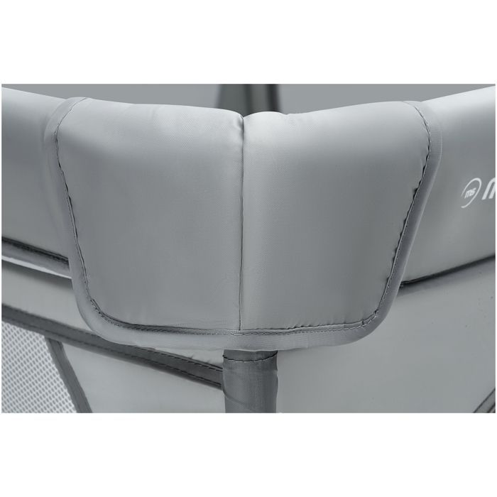 Moby-System Parc Bébé Pliable 200 x 140 X 68 gris avec base antidérapante, stable, protection imperméable à l'eau, sac de transport