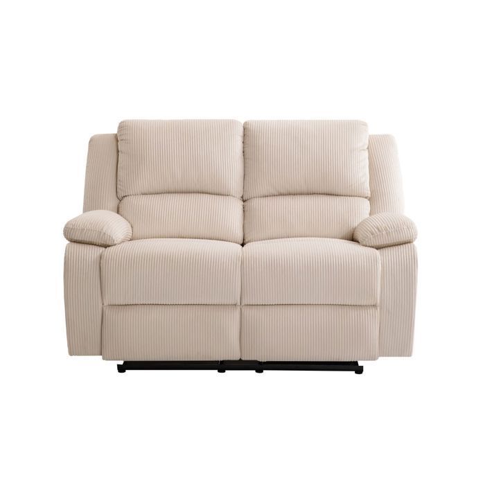 RELAXXO - LEO Sofá reclinable manual de 2 plazas en pana - beige