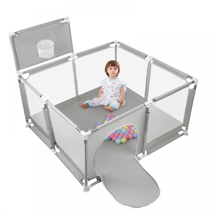 Parque infantil de tela Oxford -MIPAN- Parque infantil - XL - Centro de actividades infantiles para interiores y exteriores - Gris claro