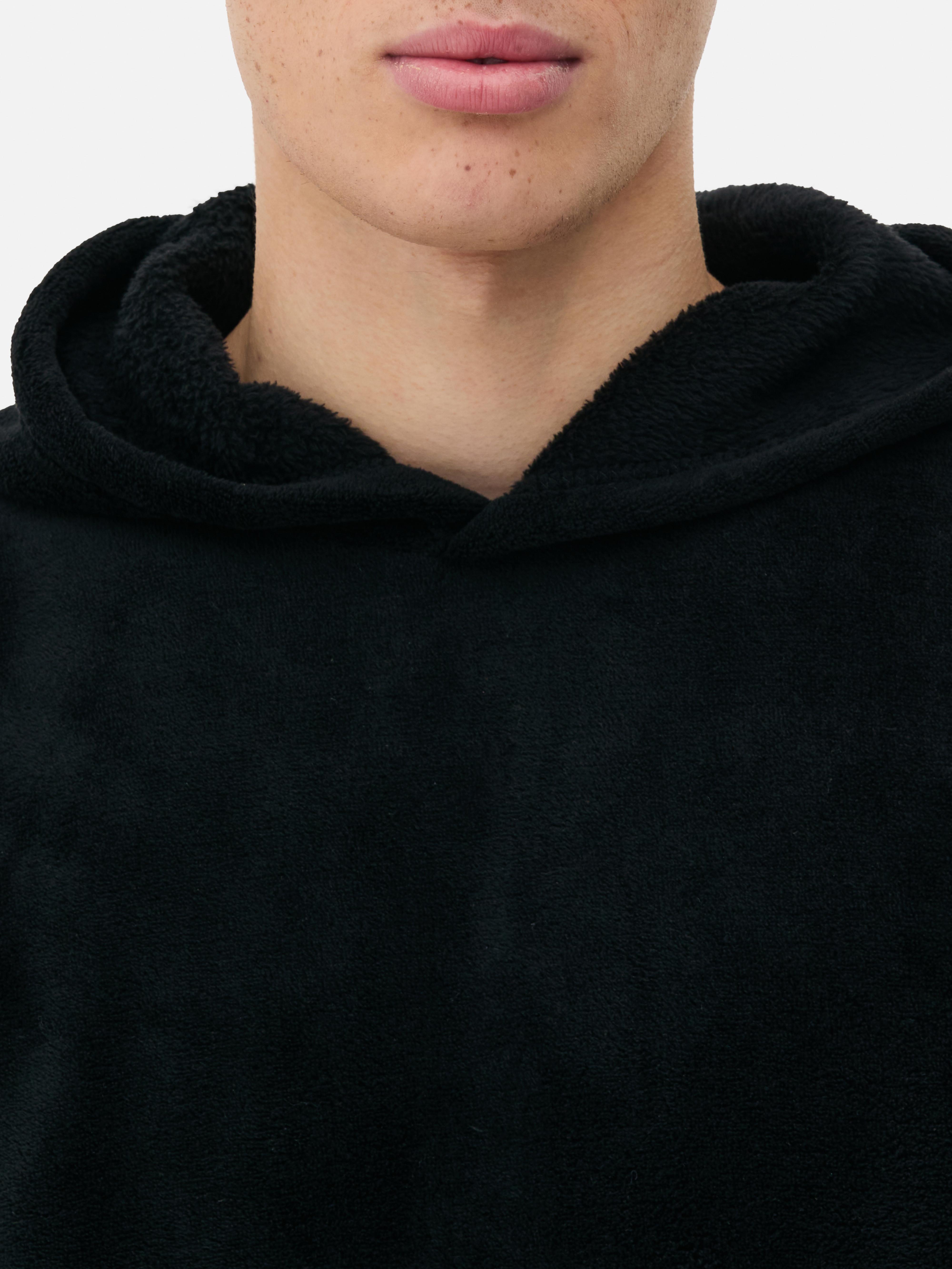 Pijamale din fleece cu glugă Pijamale calde din fleece cu glugă și manșete la gleznă