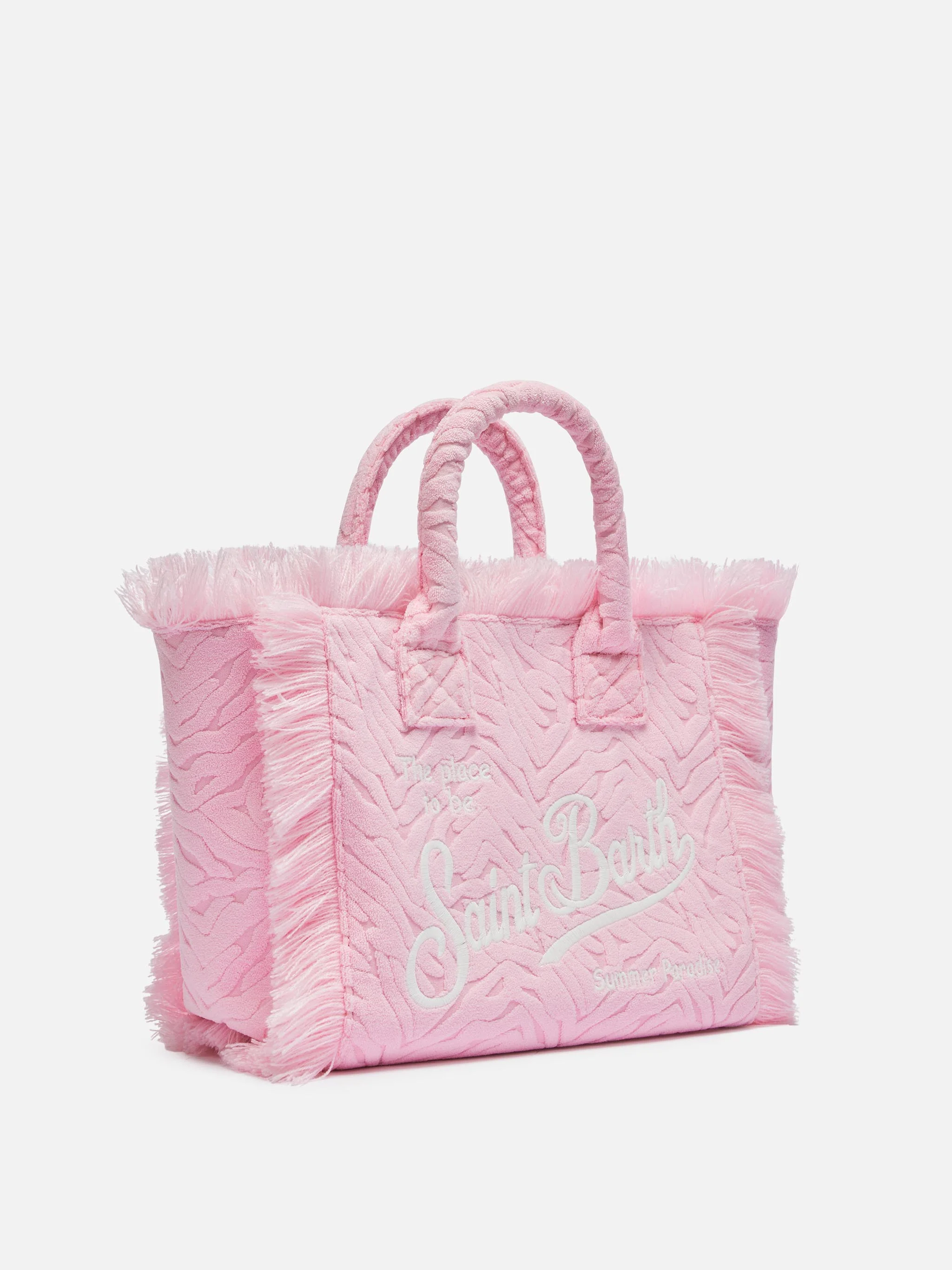 Colette roze sponsen tas met reliëf zebraprint
