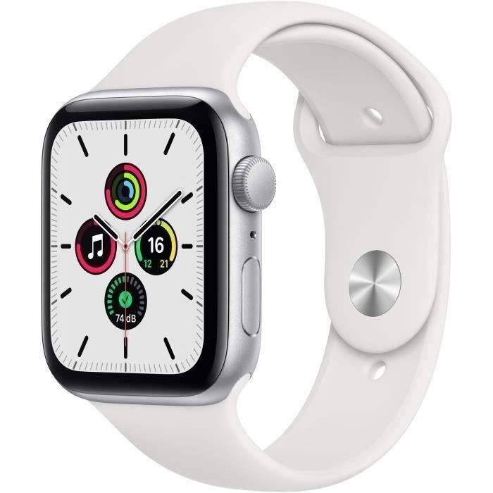 Apple Watch SE GPS - Caja de aluminio plateado de 44 mm - Correa blanca (2020) - Reacondicionado - Muy buen estado
