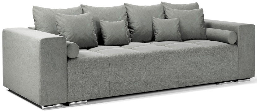 Duża nowoczesna kanapa sofa z funkcją spania i pojemnikiem Hilton szara