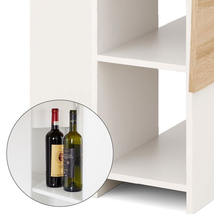 Tavolo da pranzo pieghevole Mondeer, tavolo pieghevole con 1 cassetto e 2 ripiani, tavolo da cucina per piccoli spazi, rovere tagliato e bianco