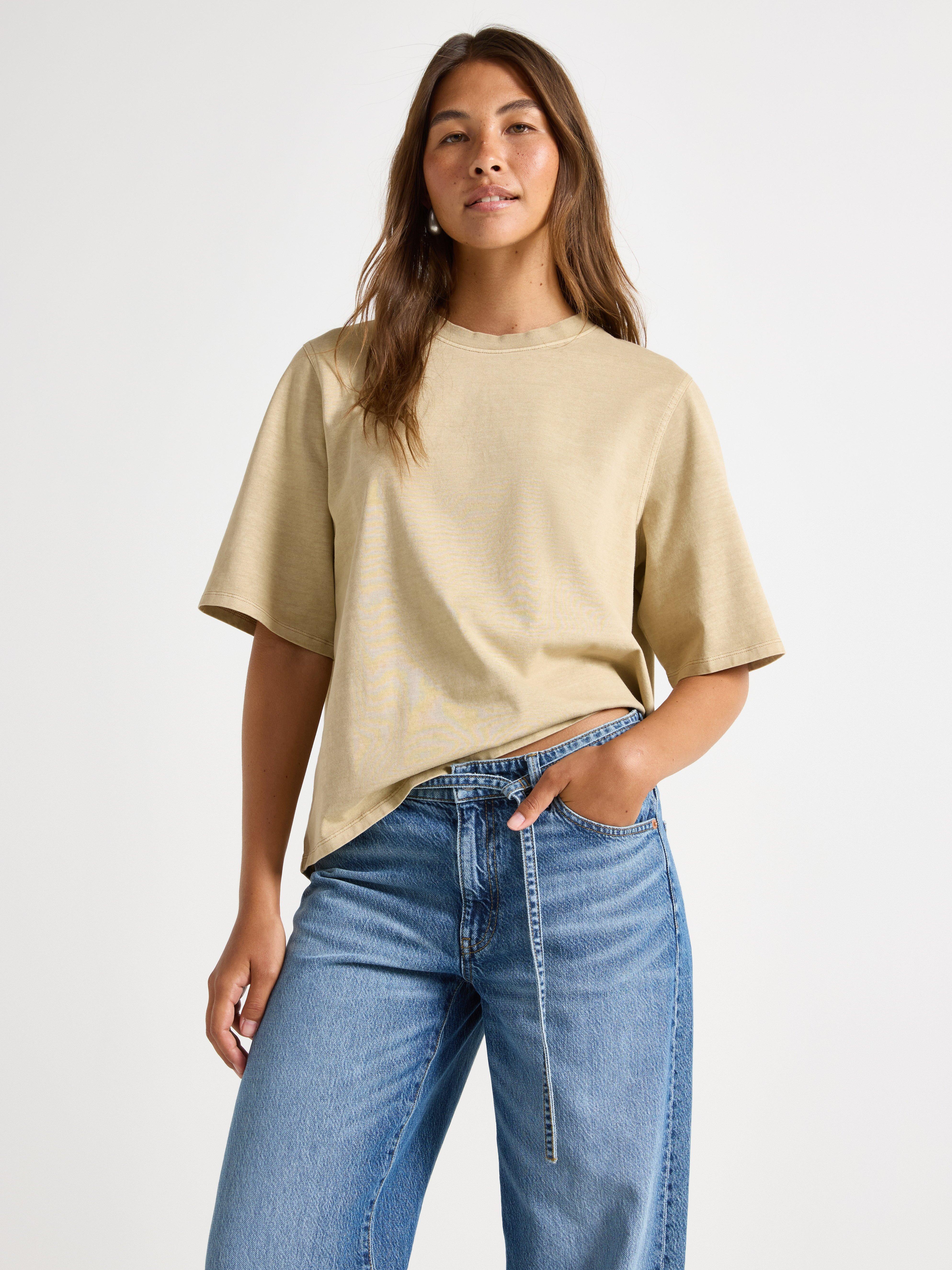 Camiseta extragrande beige
