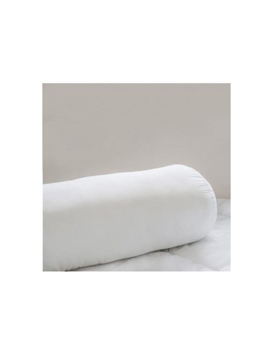 Cojín cilíndrico de microfibra de 200 cm, suave y cómodo, de poliéster, color blanco.