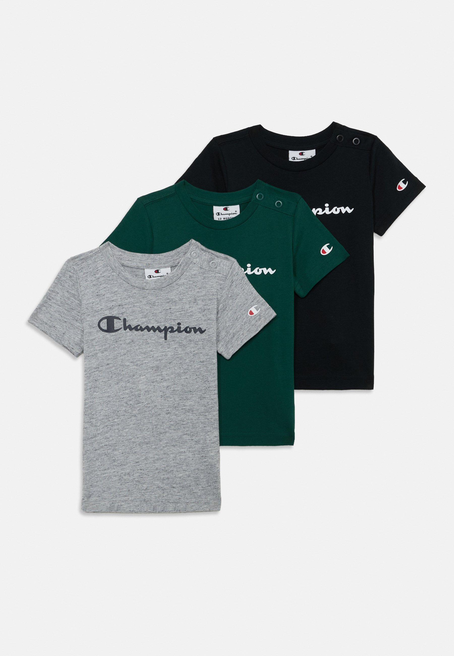 Champion ICONS CONTRAST CREW NECK UNISEX 3 PACK - Tričko s potiskem - šedá/vícebarevná