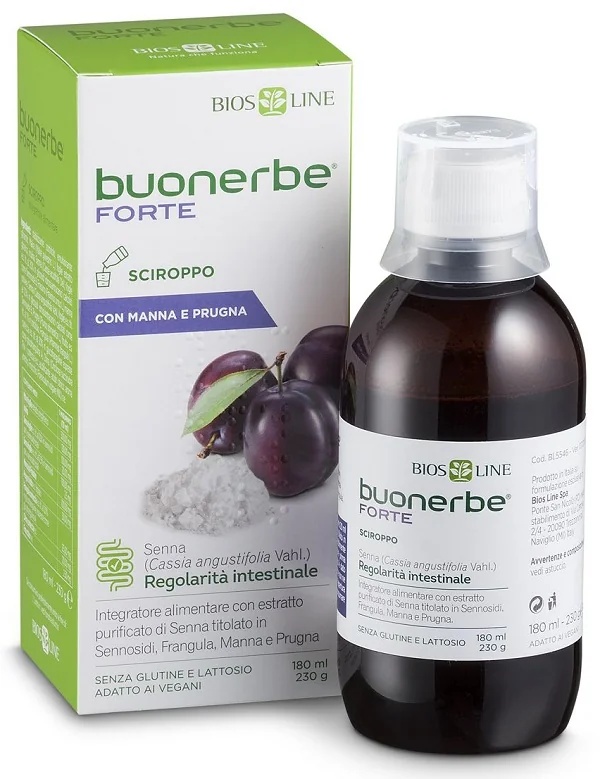 BIOS LINE Buonerbe Forte siroop, voedingssupplement voor de darmtransit 180 ml