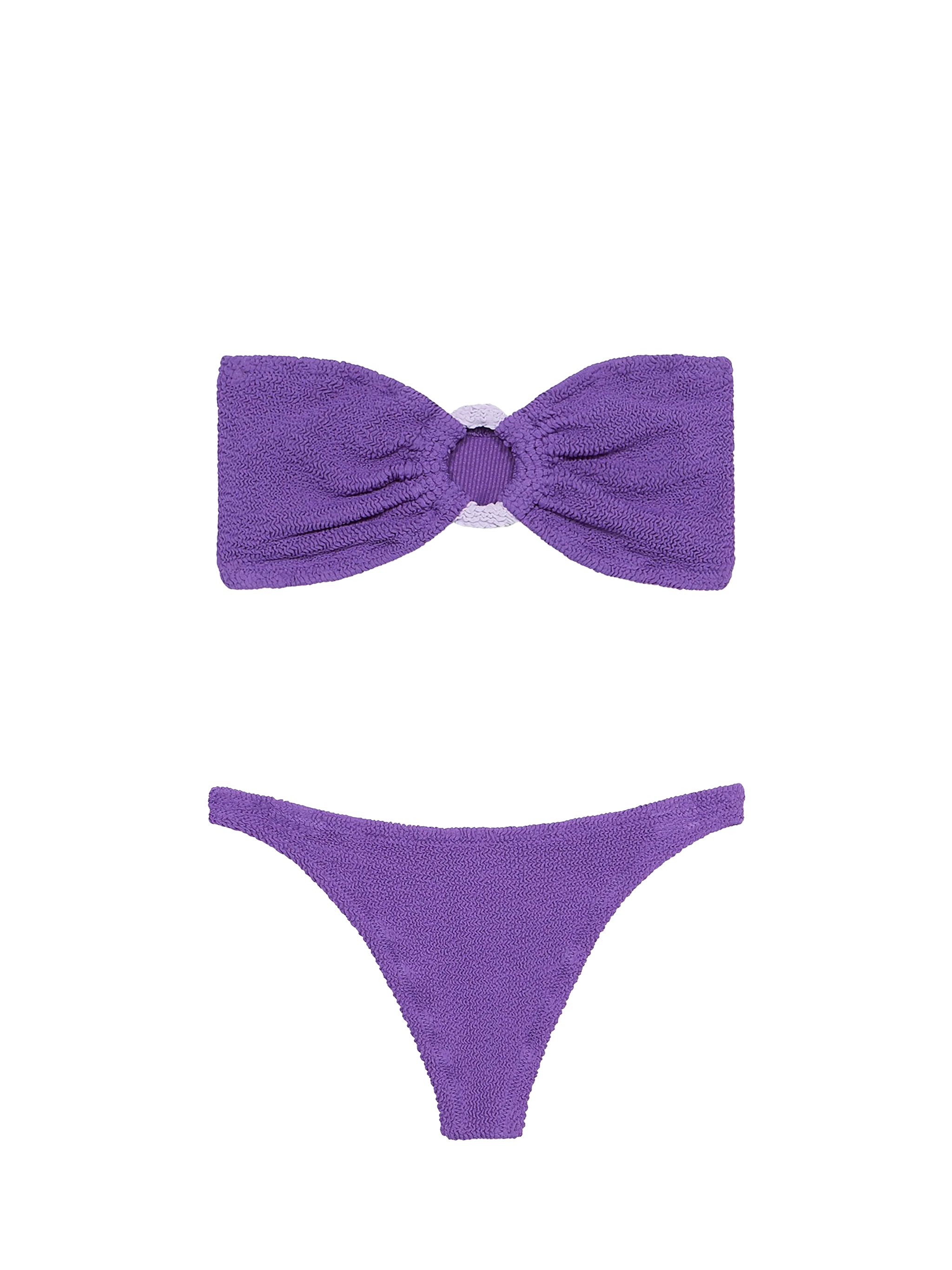 Bikini da donna a fascia viola crinkle Yulia Naomi