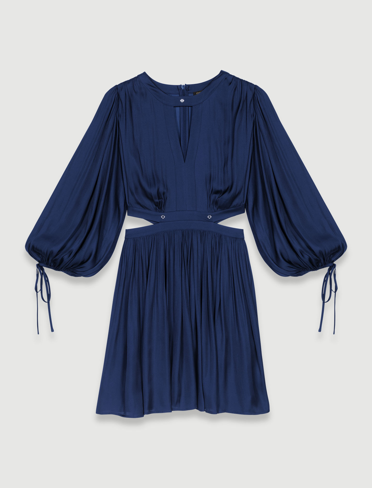 Rochie scurtă din satin - Bleumarin