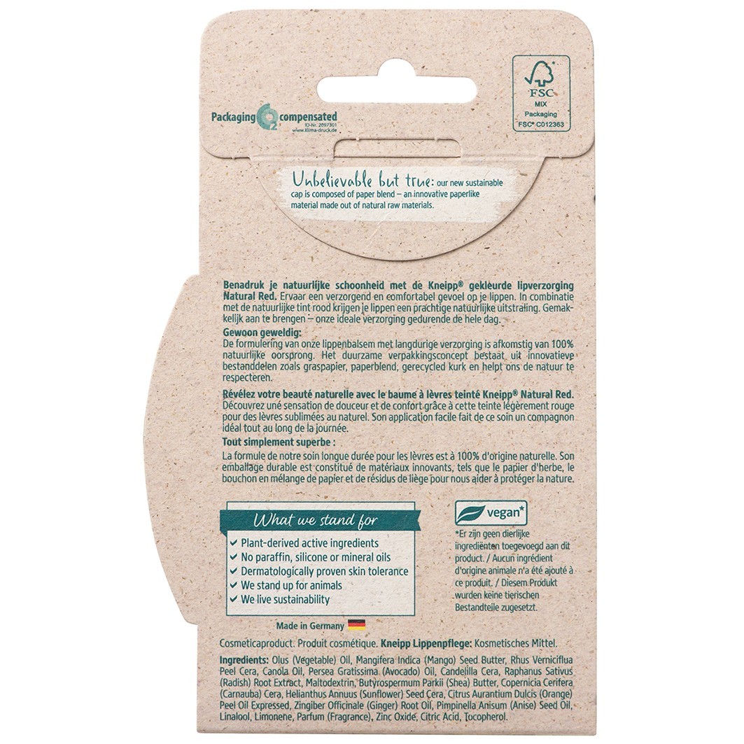 Kneipp balzam za usne Prirodno crveni - 3,5 g