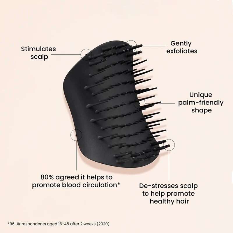 „Tangle Teezer“ galvos odos masažinis šepetys, juodas